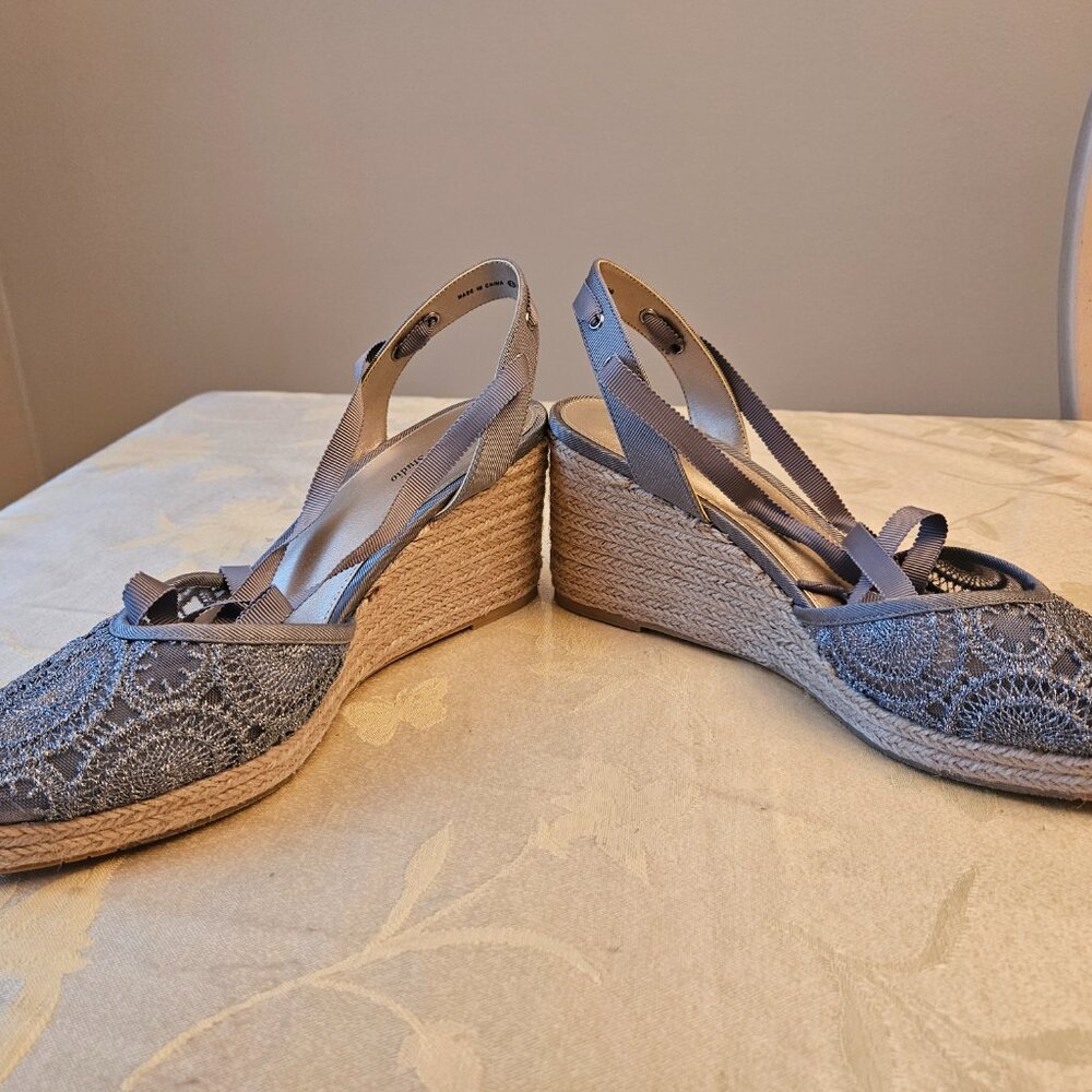 NWOT Parpell Studio Pewter/Silver Lace Espadrille - Picture 6 of 11